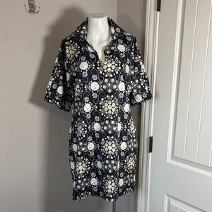 Emily McCarthy Poppy Dress Black White Pockets Shell Sand Dollar Beach Sz S NEW